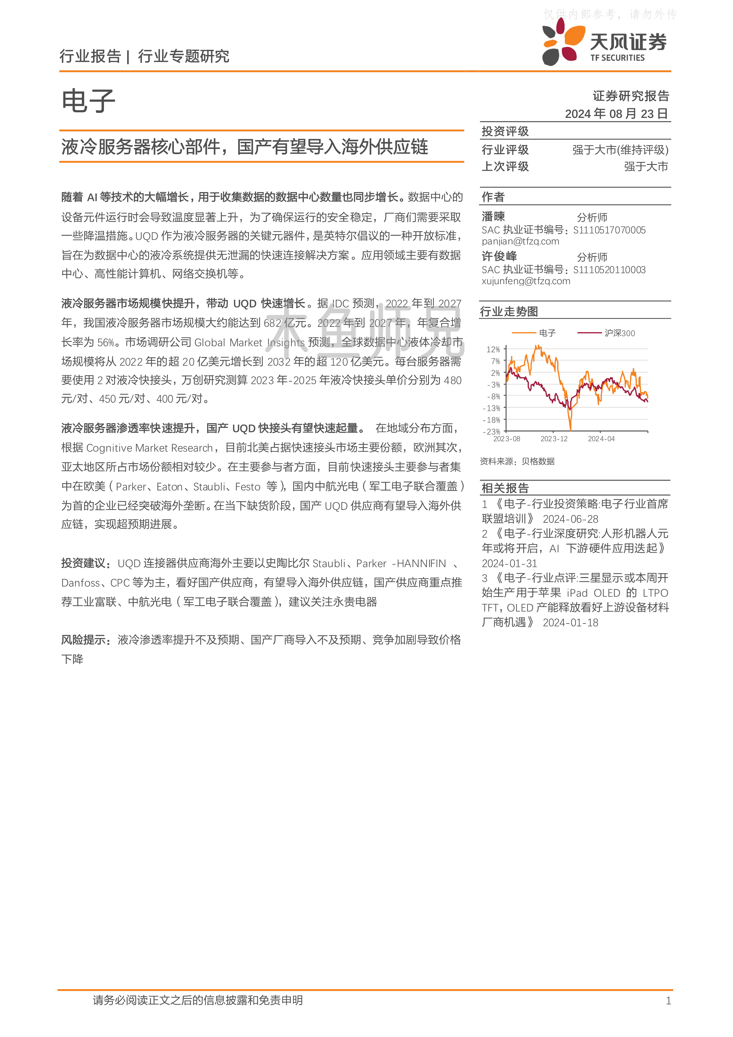 2024年(14页)液冷服务器核心部件，国产有望导入海外供应链.pdf